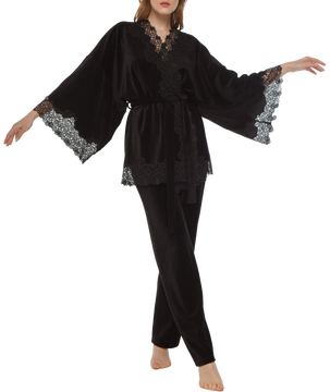 Velor black lounge set  741111