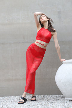Red skirt and top 160292