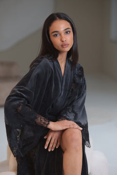 Marseilles graphite velour robe