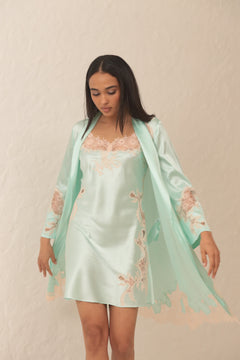 Tiffany short silk robe