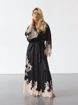 Emma long silk robe