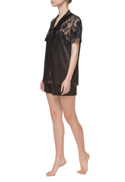 Elionora satin black pajama set