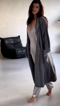 Marseill wool long grey cardigan