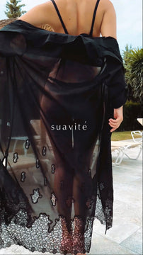 Black midi dress 15432