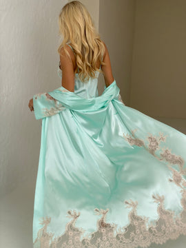 Tiffany long silk robe