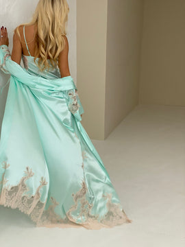 Tiffany long silk robe