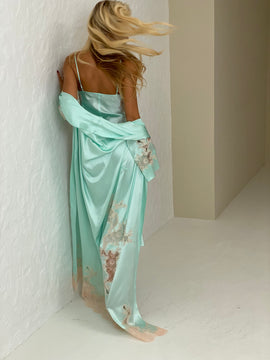 Tiffany long silk robe