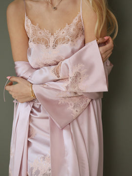 Maddie long silk robe