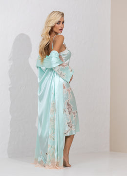Tiffany long silk robe