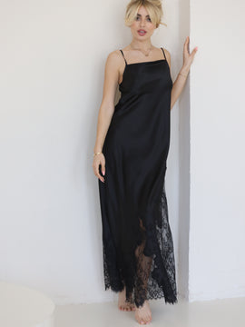 Helen long silk night dress
