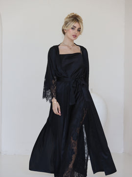 Helen long silk robe
