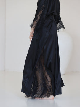 Helen long silk robe