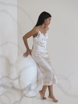 Amani midi silk night dress