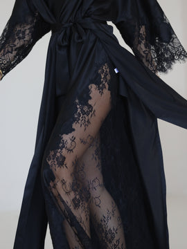 Helen long silk robe