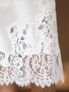 Maddie ivory silk short night dress