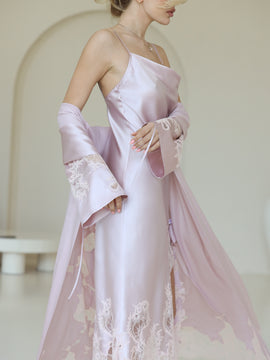 Maddie long silk robe