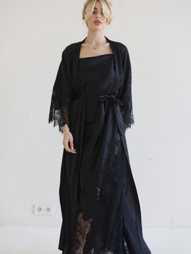 Helen long silk robe