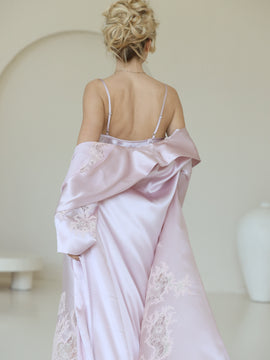 Maddie long silk robe