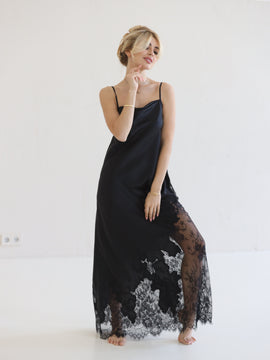 Helen long silk night dress