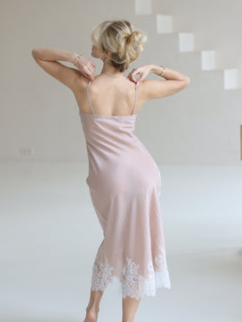 Christina lace-trimmed midi marquisette nightdress