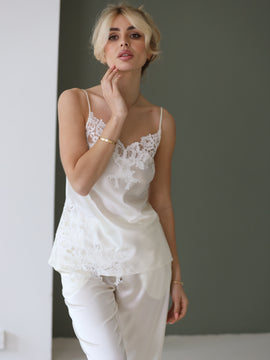 Maddie ivory silk pajamas
