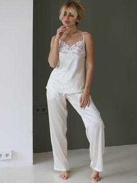Maddie ivory silk pajamas