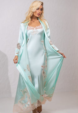 Tiffany long silk robe
