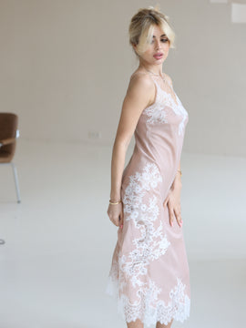 Christina lace-trimmed midi marquisette nightdress