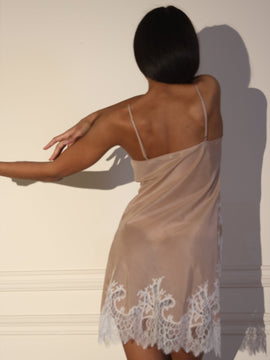 Christina lace-trimmed marquisette nightdress