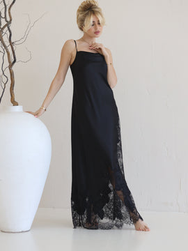 Helen long silk night dress