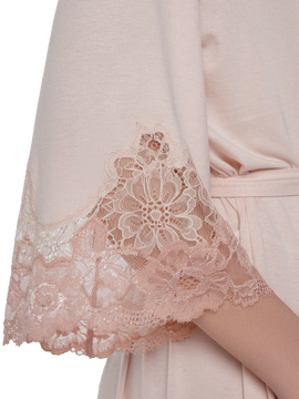 Vaness lace-trimmed maxi viscose robe