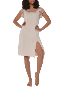 Vaness lace-trimmed viscose nightdress