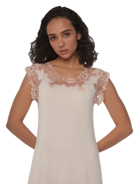 Vaness lace-trimmed viscose nightdress