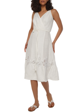 Linen white dress 145172