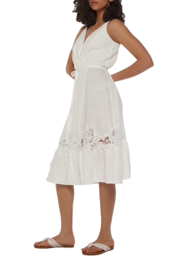 Linen white dress 145172