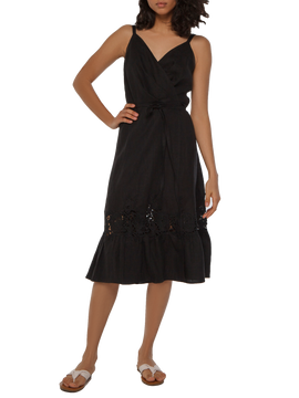 Linen black dress 145172