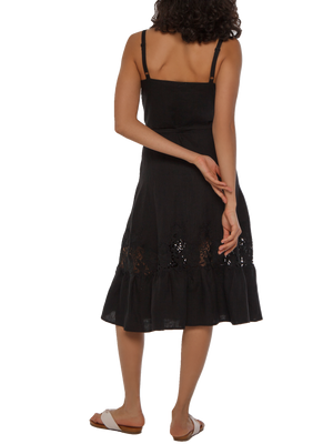 Linen black dress 145172