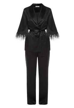 ΠΠΈΠΆΠ°ΠΌΠ½ΡΠΉ ΠΊΠΎΡΡΡΠΌ Ρ Π±ΡΡΠΊΠ°ΠΌΠΈ Suavite pajama-suit-with-trousers-ex409-bl-julie