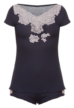 ΠΠΈΠΆΠ°ΠΌΠ° (ΡΡΡΠ±ΠΎΠ»ΠΊΠ°, ΡΠΎΡΡΠΈΠΊΠΈ) Suavite pajamas-short-set-slp36-19-blu-safi-w