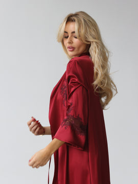 Maddie long silk robe