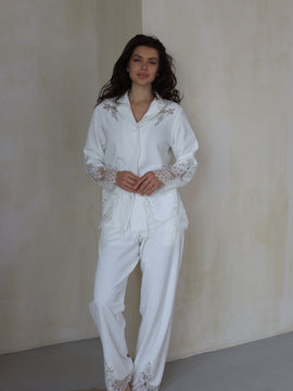Sofia milk velour pajamas
