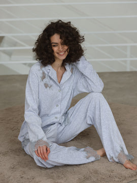 Sofia grey velour pajamas