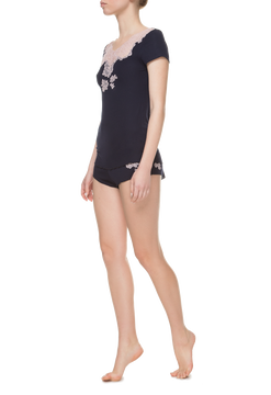 ΠΠΈΠΆΠ°ΠΌΠ° (ΡΡΡΠ±ΠΎΠ»ΠΊΠ°, ΡΠΎΡΡΠΈΠΊΠΈ) Suavite pajamas-short-set-slp36-19-blu-safi-w