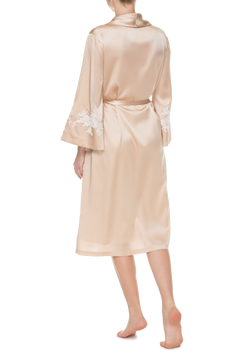 Laurens lace-trimmed silk robe Limited edition