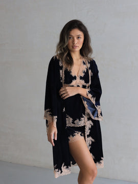 Adely dark blue velour pajama set
