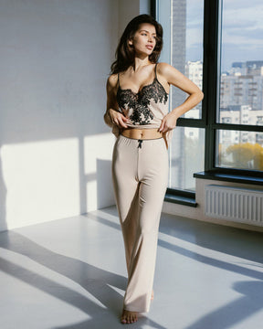 Nikole lace-trimmed micromodal pajamas