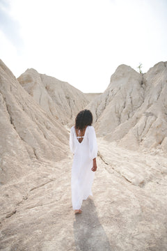 White linen maxi dress 146172