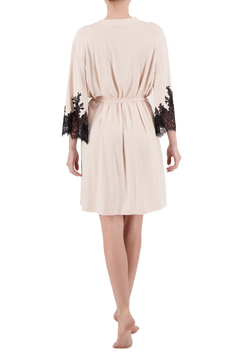 Nikole lace-trimmed short viscose robe