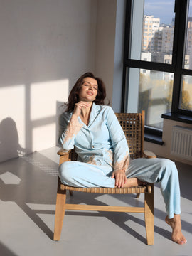Dominica blue velour pajamas