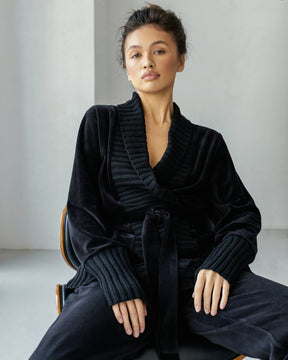761111 black velour suit
